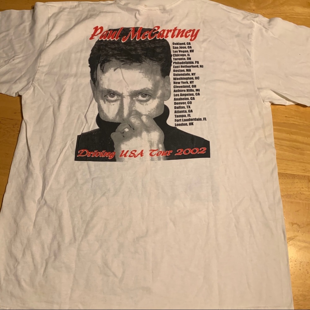 Paul McCartney XL DRIVING USA 2002 Bootleg Shirt